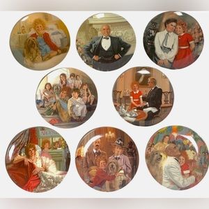 Little Orphan Annie Collector Plates Full Series 1980's Knowles 8 Plates w COA